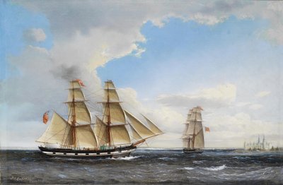 A Brig off Elsinore by Jens Thielsen Locher